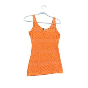 Orange Chevron Knit Tank Top Women's Size M